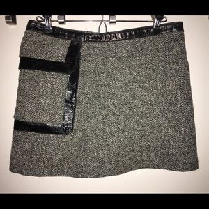BEBE Tweed Mini Skirt Winter Pocket + Belt 2in1